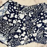 Beyond Control Mesh Cut Out One Piece Swimsuit Blue White Animal Size 14 New Photo 3