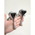 Nine West Nine‎ West Aria Dress Sandals Womens Size 9 Silver Studded Straps Square Toe Photo 9