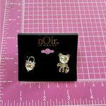 nOir Jewelry Silver Bear and Lock Earrings Photo 4