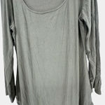 Green Ribbed Stretch Scoop Neck Long Sleeve Dress Size 3XL Photo 2