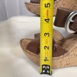 Born Sea Brown Leather Women's Cork Wedge Platform Sandal 8 39 Boho Retro B76806 Photo 5