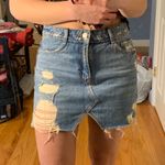 ZARA Distressed Jean Skirt Photo 0