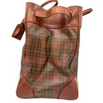Ralph Lauren Tartan Plaid Brown Green Doctor Bag Boston Weekend Travel Bag Photo 3