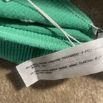 ZARA NWT  Crop Top Women's M/L Kelly Green Halter Embroidered Flowers Ribbed Fit Photo 3