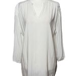 Ellen Tracy  Womens Top White Boho Blouse With Embroidered Detail Size M Photo 1