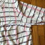 Bloomchic  NWT White Pink Square Pattern Zip Front Blouse 3/4 Sleeve Size 18-20 Photo 4