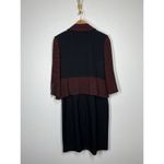 St. John Sheath Dress Jacket Set Size 10 Red Black Knit Photo 3