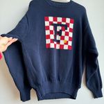 Vintage Unisex Knit France Oversized Preppy Grandpa Boat Como Size Large Cotton Blue Photo 1