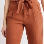 Madewell  orange linen blend paperbag pants size 4 Photo 2