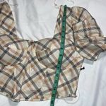 Milk & Honey MED crop top plaid padded top elastic back stretchy sweetheart neck Orange Photo 4