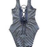 Robin Piccone 4 Sailor Lace UP Front Plunge One-Piece swimsuit Photo 1