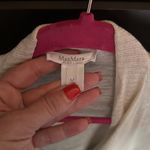 Max Mara  open front cardigan ivory ribbed drape front Medium flax linen Photo 2