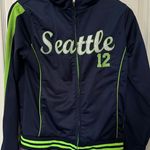 Women’s Seattle Seahawks Full Zip Hoodie Blue/Green Size L Blue Size L Photo 0