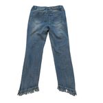 A.Z.I. New York Weekend Party Girl Distressed Jean Angled Fringe Hem, Sz 6 Blue Photo 3