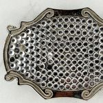 Silver Tone Rhinestone Scroll Western Bling Belt Buckle Photo 2