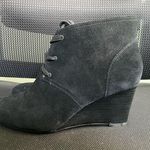 Lauren Ralph Lauren TAMIA 100% Leather Black Wedged Laced Booties Photo 3
