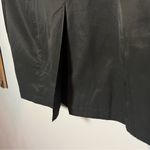 DKNY Sabrina Ruffle Trench Coat Black Size Large Cotton Polyester Button Front Photo 9