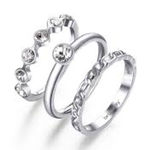 Brosway Symphonia ring stack of 3 silver sainless steel new women's size 9 Photo 0