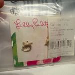 Lilly Pulitzer NWT Gold Leaping Lizard Stud Earrings Photo 1