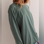 We The Free NWT Free People Nina Long-Sleeve Tee - topiary green - medium Photo 2