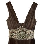 NWT Mandalay Brown Silk Beaded Sequin Maxi Long Gown Evening Formal Dress Size 8 Photo 1
