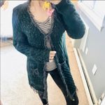 Simply Vera wang green fringe glittery cardigan Size M Photo 3