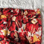 Vintage Red Floral Jacket Silk Full Zip Elegant Bomber Size L Photo 4