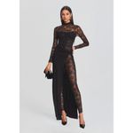 retrofete Saphhira Lace Bustier Maxi Dress Black Womens Size Large Photo 7