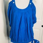 Paper + Tee 🌺 3/$20 SALE Paper Tee Blue Boho Top Size Medium Photo 2