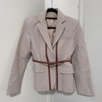 Women's All Season Single Breasted Short Blazer Lapel Long Sleeve Loose Jacket Brown Size undefined Photo 2