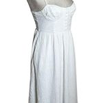 ASTR the Label White Linen Ferreira Smocked Gauze Midi Dress Medium Cottagecore Photo 2