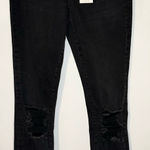 Forever 21  Distressed Knee High Rise Skinny Jeans Black Size‎ 28 NWT Photo 0