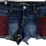 EXPRESS Embroidered Aztec Bootie Denim Shorts Photo 0