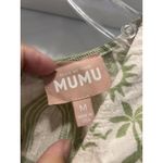 Show Me Your Mumu  Green Floral Puff Short Sleeve Cut Out Mini Dress Size Medium Photo 3