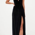 Pretty Little Thing Black Velvet Formal Dress Photo 0