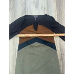 Hale Bob  Dress Blue Camel Gray Faux Suede Color Block‎ Size Medium Photo 5