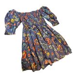 Velvet Tees Velvet by Graham & Spencer Blue Floral Smocked  Mini Dress - Size L Photo 11