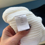 Scoop Neck Knit Sweater Tank Top Tunic in White Size Large Photo 7