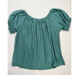 Philosophy Womens Size XS Green Swiss Dot Puffed Sleeve Blouse Bohemian Photo 2