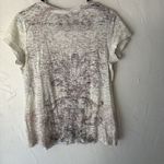 Cato  Y2k Tuscan Large White‎ Gray Short Sleeve Rhinestone Scroll Print Top Photo 7