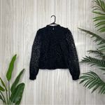 ZARA  Organza Velvet Animal Print Puff Sleeve Top size M Medium Photo 3