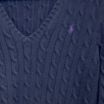 Ralph Lauren Sport Womens Sweater Size L Minimalist Cable Knit Preppy Cozy Comfy Black Size L Photo 8