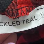 Tickled Teal Red and Black Buffalo Plaid Open Front Vest Photo 2