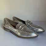 Blowfish Malibu Silver Metallic Loafers Studded Pointed Toe Womens Size 8US NWOT Photo 2