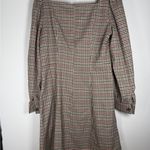 Gal Meets Glam Sz 10 Brooke Dress Plaid A-line Square Long Sleeves Pockets Prep Photo 3