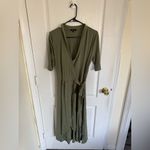 Quince Tencel Jersey Midi Wrap Dress in Sage Photo 2
