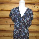 Saloni Silk Print Dress Blue Size 4 Photo 1
