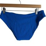 BECCA by Rebecca virtue BECCA Blue Gracie O-Ring Sides Ribbed Hipster Bikini Swimsuit Bottoms Size Large Photo 9