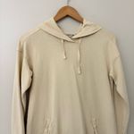 Toad&Co Cream Organic Cotton Long Sleeve Hooded Sweatshirt Dress Size S Tan Photo 4