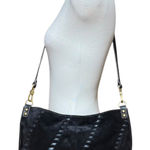 Hobo International Hobo Pier Shoulder Bag Crossbody Bag Suede Leather Black Brass Photo 0